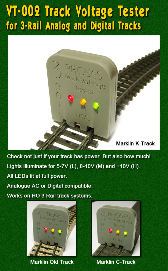 VT002 TRACK VOLTAGE TESTER FOR ALL 3RAIL MARKLIN HO TRACKS (Analog/Digital) eBay